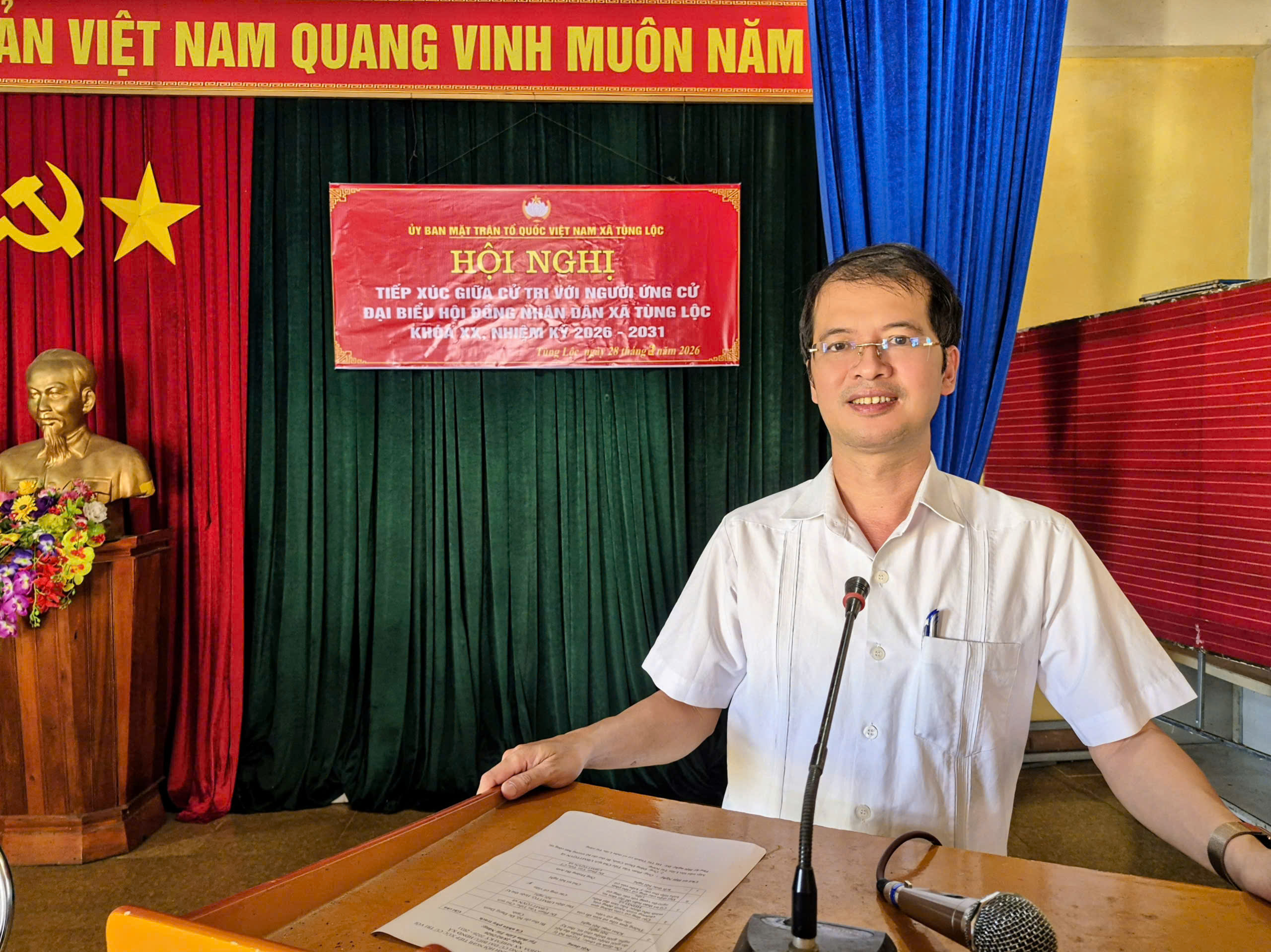 Tiếp xúc giữa cử tri với người ứng cử đại biểu HĐND xã Tùng Lộc khóa XX, nhiệm kỳ 2026 – 2031 tại các tổ bầu cử