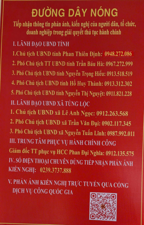 Thông báo đường dây nóng