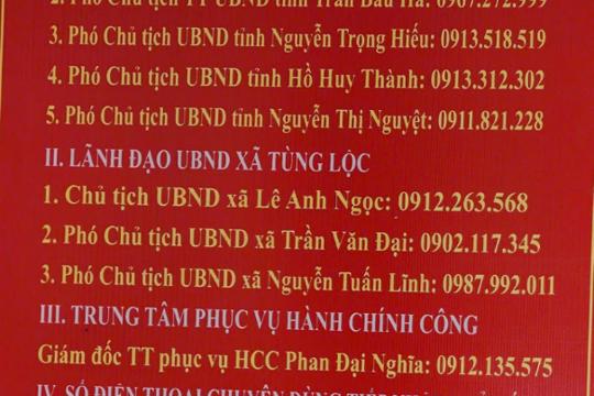 Thông báo đường dây nóng 