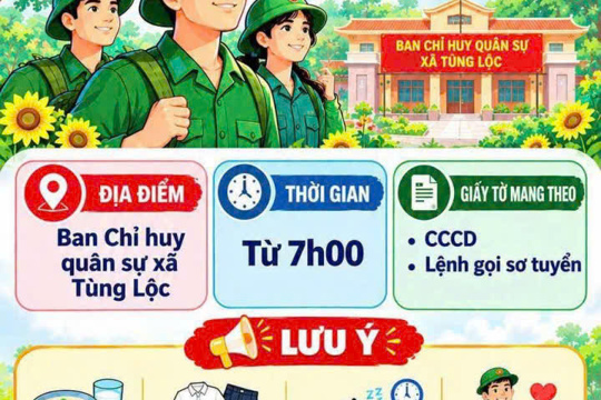 Xã Tùng lộc sẵn sàng lên đường bảo vệ tổ quốc 