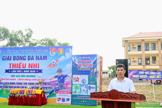 Khai mạc Giải bóng đá Nam Thiếu nhi xã Tùng Lộc lần thứ nhất năm 2026