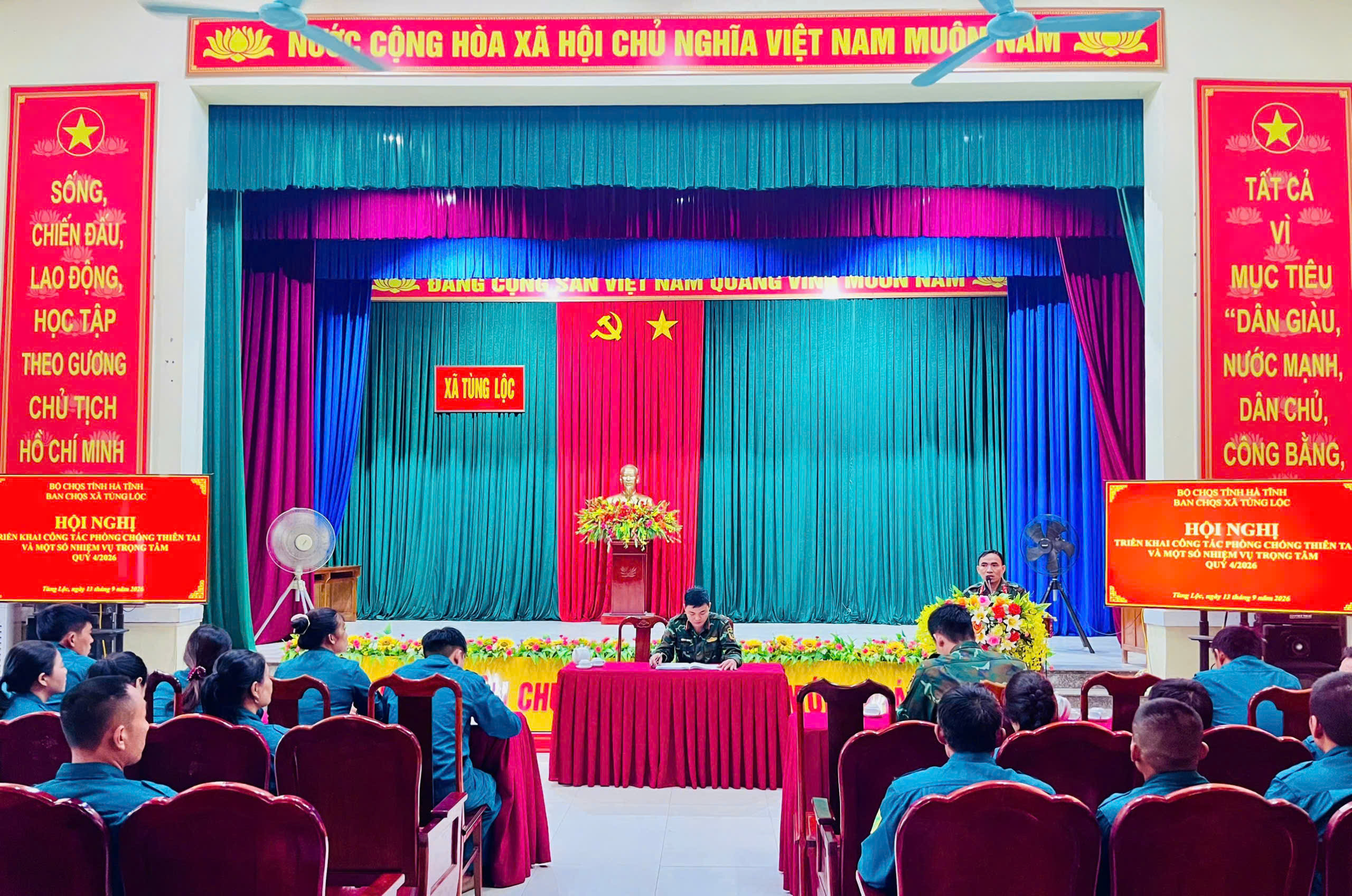 Ban chỉ huy quân sự xã chủ động ứng phó với mưa lớn
